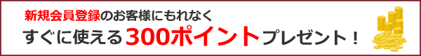 新規登録のお客様に300ポイントプレゼント