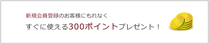 新規登録のお客様に300ポイントプレゼント